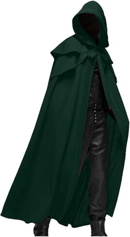 Unisex Men's Halloween Hooded Robe Cloak Renaissance Costuems Medieval Knight Outfit Gothic Witch Party Cape Costume in Saudi Arabia