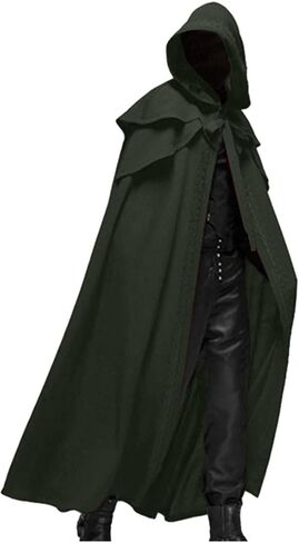 Unisex Men's Halloween Hooded Robe Cloak Renaissance Costuems Medieval Knight Outfit Gothic Witch Party Cape Costume in Saudi Arabia