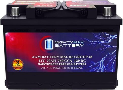 Mighty Max Battery MM-G35 Start and Stop Car BCI Group Size 35 12V 55Ah, 100RC, 650 CCA Rechargeable AGM Car Battery in Kuwait