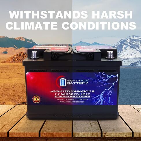 Mighty Max Battery MM-G35 Start and Stop Car BCI Group Size 35 12V 55Ah, 100RC, 650 CCA Rechargeable AGM Car Battery in Kuwait