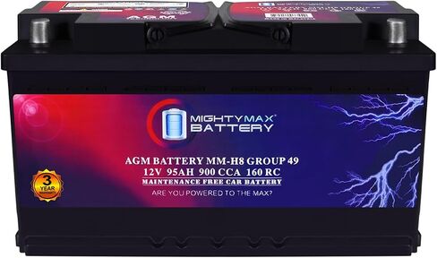 Mighty Max Battery MM-G35 Start and Stop Car BCI Group Size 35 12V 55Ah, 100RC, 650 CCA Rechargeable AGM Car Battery in Kuwait