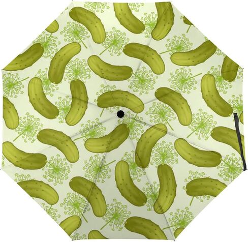 Dill Pickles Umbrella Windproof Strong Travel 3 Fold Sun Umbrellas for Rain Men Women in Kuwait