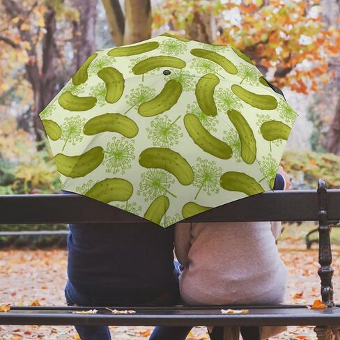 Dill Pickles Umbrella Windproof Strong Travel 3 Fold Sun Umbrellas for Rain Men Women in Kuwait