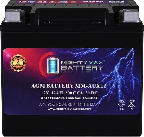 Mighty Max Battery MM-G35 Start and Stop Car BCI Size 35 12V 55AH ، 100RC ، 650 CCA Battery AGM Car Battery in Saudi Arabia