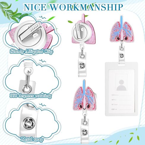 Crtiin 30 Pcs Nurse Badge Reel Retractable Nurse Badge Holder Medical Badge Reel Funny Nursing Badge Reel Bling Glitter Badge Reel ID Name Badge Holder with Alligator Clip for Office Nurses Doctors in Saudi Arabia
