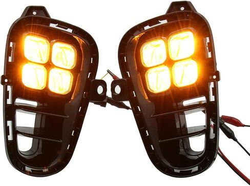 1Pair Daytime Running LED Fog Lamp DRL for KIA Rio 2018 2019 2020 4 Eyes LED DRL Wire Switch in Saudi Arabia