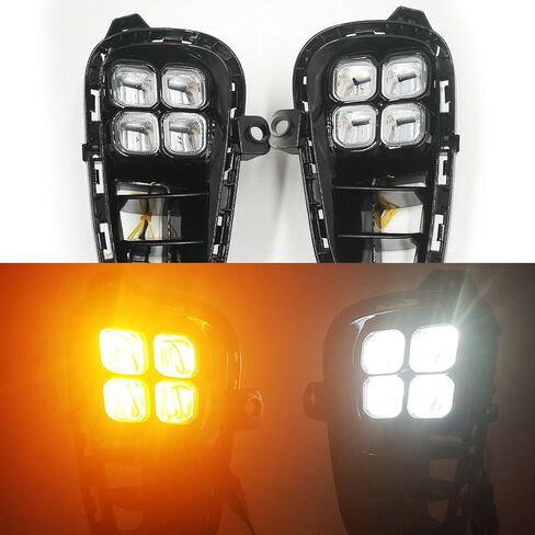 1Pair Daytime Running LED Fog Lamp DRL for KIA Rio 2018 2019 2020 4 Eyes LED DRL Wire Switch in Saudi Arabia