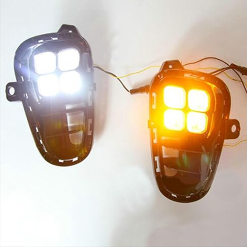 1Pair Daytime Running LED Fog Lamp DRL for KIA Rio 2018 2019 2020 4 Eyes LED DRL Wire Switch in Saudi Arabia