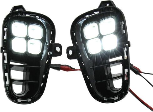 1Pair Daytime Running LED Fog Lamp DRL for KIA Rio 2018 2019 2020 4 Eyes LED DRL Wire Switch in Saudi Arabia