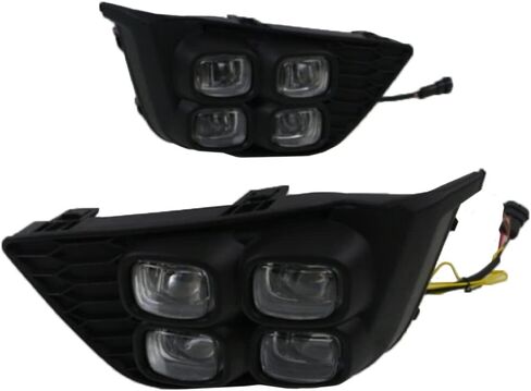 2pcs LED LED LED أثناء النهار مصباح Drl Light ، ضوء الضباب LED مع مصابيح الضباب DRL ، متوافقة مع Honda Fit Jazz 2014-2015 LED DRL FOG مصباح ، الضوء الأبيض in Kuwait