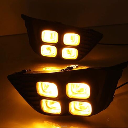 2pcs LED LED LED أثناء النهار مصباح Drl Light ، ضوء الضباب LED مع مصابيح الضباب DRL ، متوافقة مع Honda Fit Jazz 2014-2015 LED DRL FOG مصباح ، الضوء الأبيض in Kuwait