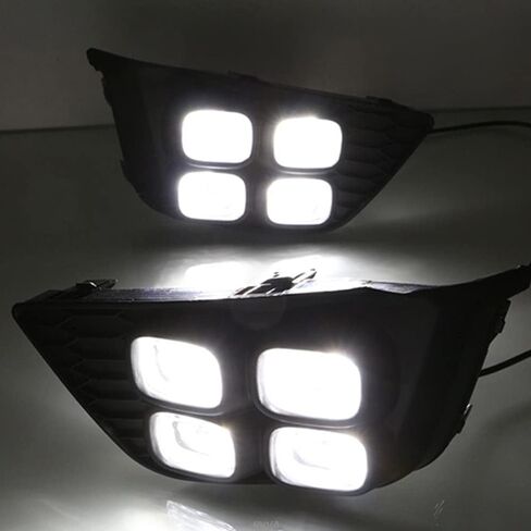2pcs LED LED LED أثناء النهار مصباح Drl Light ، ضوء الضباب LED مع مصابيح الضباب DRL ، متوافقة مع Honda Fit Jazz 2014-2015 LED DRL FOG مصباح ، الضوء الأبيض in Kuwait