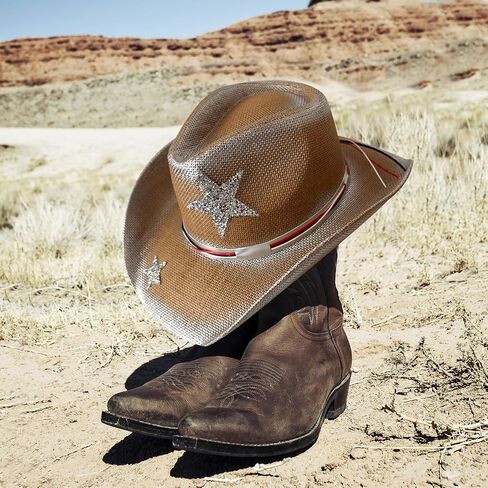 Wildarms Western Cowboy Hat for Women Wide Brim Woven Cowboy Hat Cowgirl Sun Beach Hat for Party in Saudi Arabia