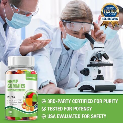 Rirywony Hemp Gummies 1 Pack - قوة إضافية من زيت القنب الطبيعي الفواكه الزوايا النباتي Gummy - ملحق القنب العضوي العالي من أجل السكر المنخفض غير المعدلة وراثيًا - 80 Count in Kuwait