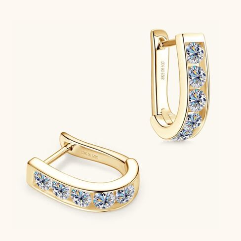 sterling الفضة الفضية على شكل حرف U مزلاج للنساء ، 0.5ct d-color ، VVS1 Clarity Round Round Diamond ، رومانسية لعيد ميلاد صديقته أو مشاركته in Kuwait