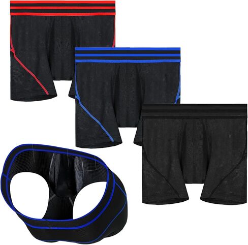 Men's Breathable Mesh Underwear Total Support Pouch Men's Boxer Brief,Anti-Chafing,Moisture-Wicking,3-Pack in Saudi Arabia