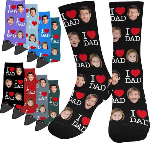 Custom Personalized Family Photo Crew Socks for Men Women-Upload Your Unique Memorable Family Picture in Saudi Arabia