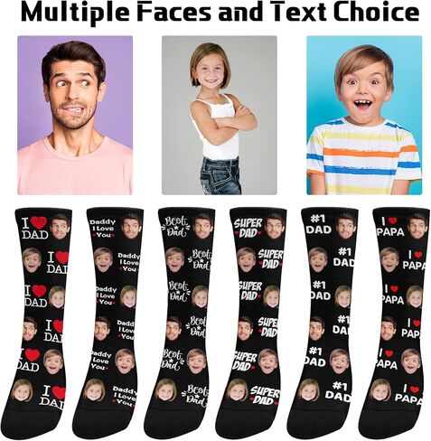 Custom Personalized Family Photo Crew Socks for Men Women-Upload Your Unique Memorable Family Picture in Saudi Arabia