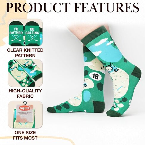 ZAGKOO Golf Socks for Men - Fun Gift for Golf Lovers, Teen Boys, Coaches, Dad, Husband - Birthday, Christmas, Valentine Gifts in Kuwait