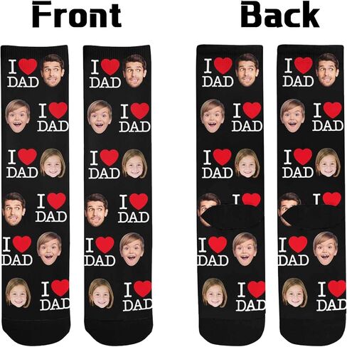 Custom Personalized Family Photo Crew Socks for Men Women-Upload Your Unique Memorable Family Picture in Saudi Arabia