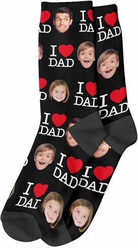 Custom Personalized Family Photo Crew Socks for Men Women-Upload Your Unique Memorable Family Picture in Saudi Arabia
