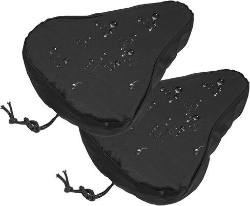 2 Pcs Waterproof Bike Seat Rain Cover with Drawstring, Black Seat Cover Mountain Bike Seats Cover Rain Dust Protective Cushion Saddle Cover Bicycle Cover Accessories for Men Women in Saudi Arabia