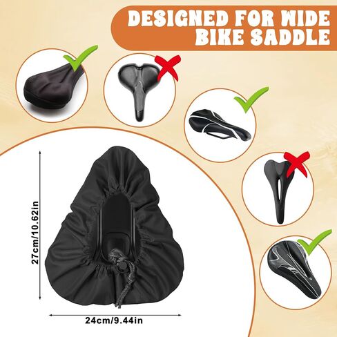 2 Pcs Waterproof Bike Seat Rain Cover with Drawstring, Black Seat Cover Mountain Bike Seats Cover Rain Dust Protective Cushion Saddle Cover Bicycle Cover Accessories for Men Women in Saudi Arabia