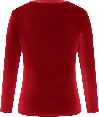 Velvet Tops for Women Shirt Crewneck Long Sleeve Shirt Blouses Pullover Solid Casual Tee Trendy Velour Loose Fit Top in Saudi Arabia