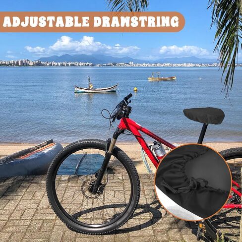 2 Pcs Waterproof Bike Seat Rain Cover with Drawstring, Black Seat Cover Mountain Bike Seats Cover Rain Dust Protective Cushion Saddle Cover Bicycle Cover Accessories for Men Women in Saudi Arabia