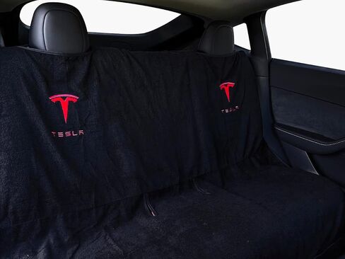 متوافق مع Tesla Model Y/3 تغطية مقعد خلفية للمناشف - تنفس ومقاومة للماء - قابلة للغسل ، واقي مقعد للكلاب ، والحيوانات الأليفة ، والعرق من صالة الألعاب الرياضية (أسود) in Kuwait