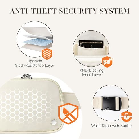 حقيبة Crossbody لمكافحة سرقة Fanny Pack 2L Crossbody Bag Crossbod in Kuwait