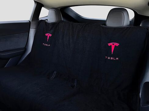 متوافق مع Tesla Model Y/3 تغطية مقعد خلفية للمناشف - تنفس ومقاومة للماء - قابلة للغسل ، واقي مقعد للكلاب ، والحيوانات الأليفة ، والعرق من صالة الألعاب الرياضية (أسود) in Kuwait