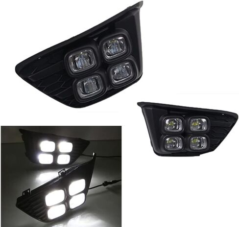 2pcs LED LED LED أثناء النهار مصباح Drl Light ، ضوء الضباب LED مع مصابيح الضباب DRL ، متوافقة مع Honda Fit Jazz 2014-2015 LED DRL FOG مصباح ، الضوء الأبيض in Kuwait