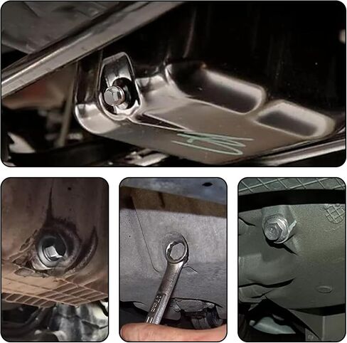 Oil Drain Plug, Magnetic M14x1.5 Oil Pan Drain Nut Bolt with 5PCS Copper Crush Washer Gasket, Stainless Steel Engine Sump Pan Anti Leakage Replacement for Car Motorcycle Boat in Kuwait
