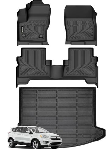 Jenofa-Car Floor Mats & Cargo Liner for Nissan Murano 2017.5-2024 Platinum | S | SL | SV | Midnight Edition All Weather Floor Mats Waterproof Durable Floor Liners Custom for Murano Accessories Black in Kuwait