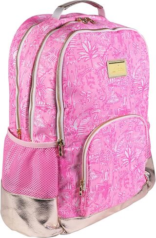 حقيبة الظهر Lilly Pulitzer كبيرة مع جيوب وأشرطة قابلة للتعديل ومقبض أعلى ، حقيبة كتب كبيرة للعمل والسفر (Palm Beach Playground) in Saudi Arabia