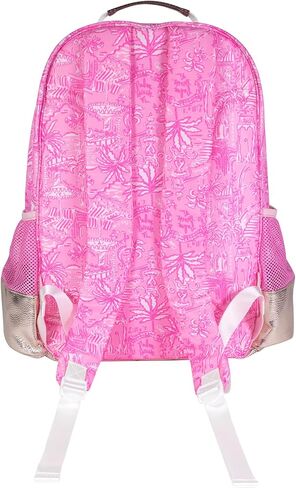 حقيبة الظهر Lilly Pulitzer كبيرة مع جيوب وأشرطة قابلة للتعديل ومقبض أعلى ، حقيبة كتب كبيرة للعمل والسفر (Palm Beach Playground) in Saudi Arabia
