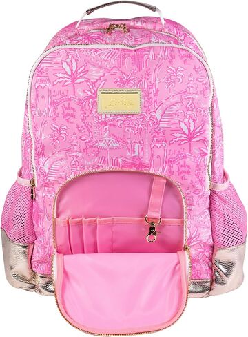 حقيبة الظهر Lilly Pulitzer كبيرة مع جيوب وأشرطة قابلة للتعديل ومقبض أعلى ، حقيبة كتب كبيرة للعمل والسفر (Palm Beach Playground) in Saudi Arabia