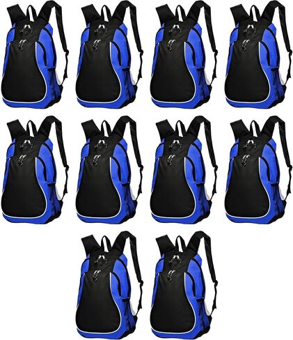 DISCOUNT PROMOS Custom Large Sports Backpacks Set of 10/50/100, Personalized Bulk Pack - Bring Everywhere You Go, Perfect for Travellers & Great for Everyday Use - Grey in Saudi Arabia