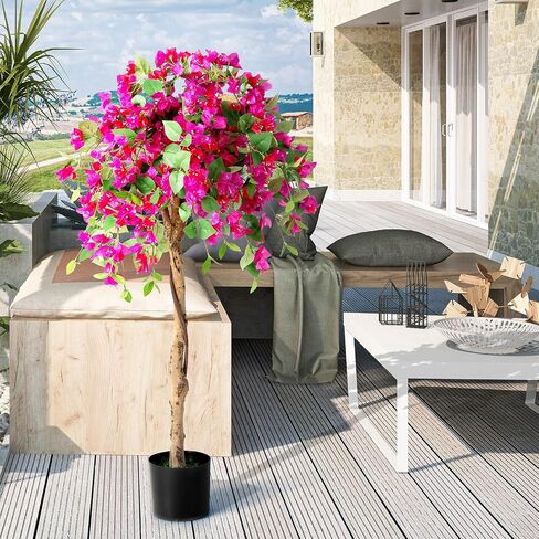 SAFEPLUS 4.5FT Bougainvillea Artificial Tree, Tall Fake Floor Plant for Indoor Outdoor Décor in Kuwait