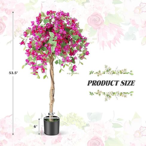 SAFEPLUS 4.5FT Bougainvillea Artificial Tree, Tall Fake Floor Plant for Indoor Outdoor Décor in Kuwait