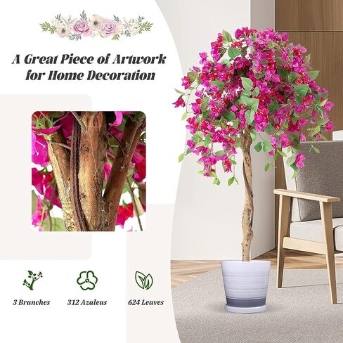 SAFEPLUS 4.5FT Bougainvillea Artificial Tree, Tall Fake Floor Plant for Indoor Outdoor Décor in Kuwait