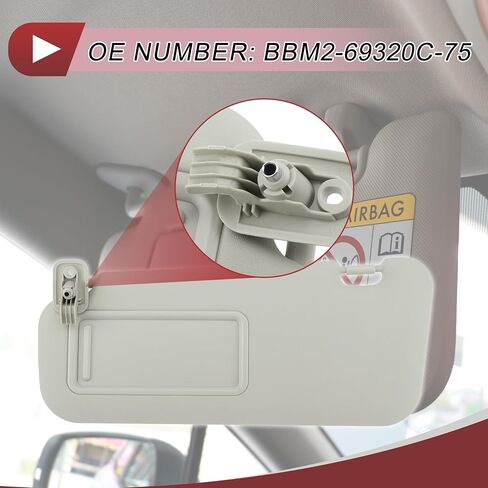 يسار Sun Sun Sun Visor لـ Mazda 3 2010-2013 Sun Visor Assembly No.BBM2-69320C-75 Gray Glass in Saudi Arabia