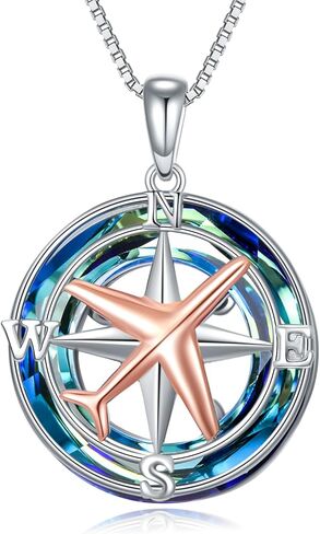 PROESS Compass Necklace Sterling Silver Anchor Compass Pendant Jewelry for Women Men Graduation in Kuwait