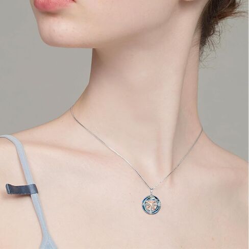 PROESS Compass Necklace Sterling Silver Anchor Compass Pendant Jewelry for Women Men Graduation in Kuwait