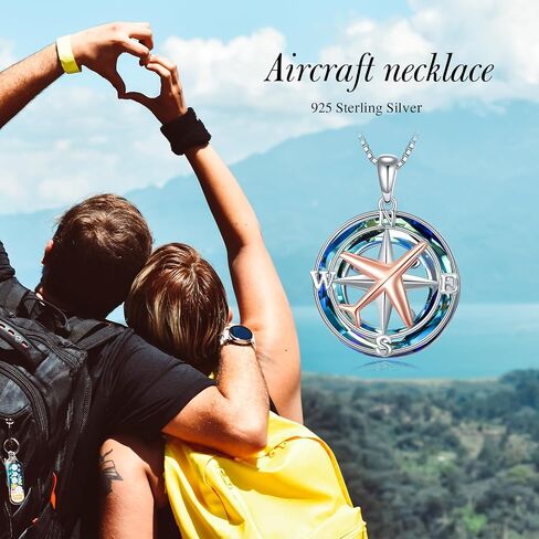 PROESS Compass Necklace Sterling Silver Anchor Compass Pendant Jewelry for Women Men Graduation in Kuwait