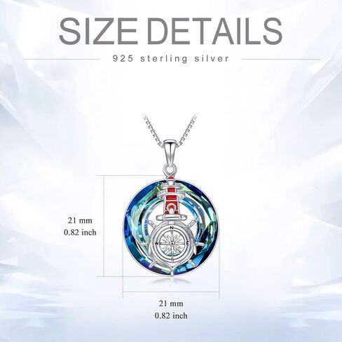 PROESS Compass Necklace Sterling Silver Anchor Compass Pendant Jewelry for Women Men Graduation in Kuwait