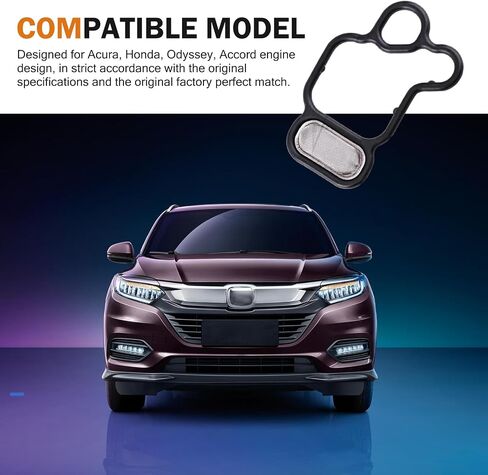 3 PCS لحشية الملف اللولبي ، حشية مرشح زيت المحرك VTEC مع حلقة O ، مرشح الصمام يحل محل 15825-P8A-A01 36172-P8A-A01 91319-PR3-000 ، متوافق مع Acura Honda Odyssey Accord (أسود) in Saudi Arabia