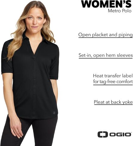 OGIO Women's Metro Polo | قميص بولو فتيل الرطوبة ، قميص عمل متجانس ، ملابس رياضية للجولف in Saudi Arabia