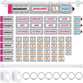 Calendar Bulletin Board Set Classroom Flip Calendar with Holder for Teacher Classroom Calendar Set Include Calendar Holder and 53 Date Cards for School Classroom Decor Supplies(Dot) in Kuwait